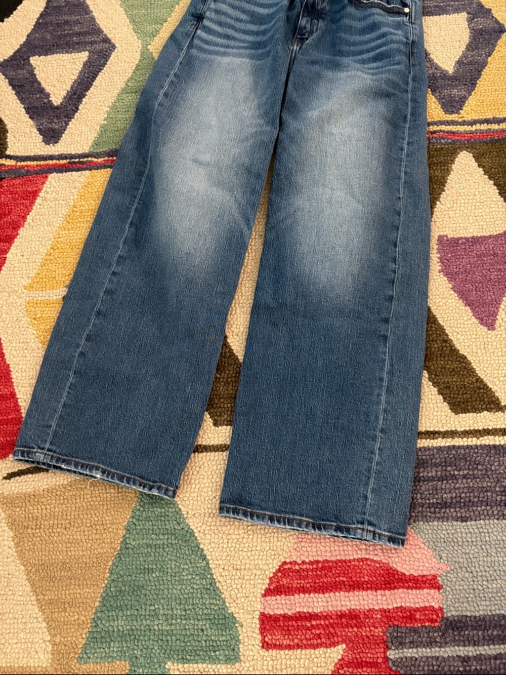 Quince Bella Stretch Wide Leg Jeans Atlantic Blue High Rise Size 28 - Picture 6 of 12